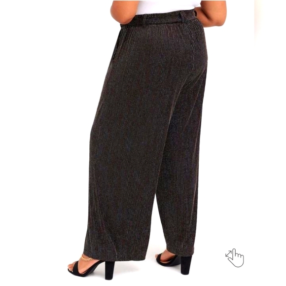 TORRID Black Lurex Self-Tie Wide Leg Pant SIZE 1 (1X) #332 - Picture 5 of 6